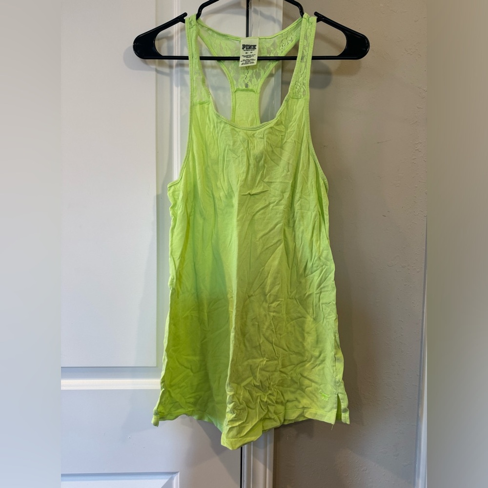 Lime green PINK tank